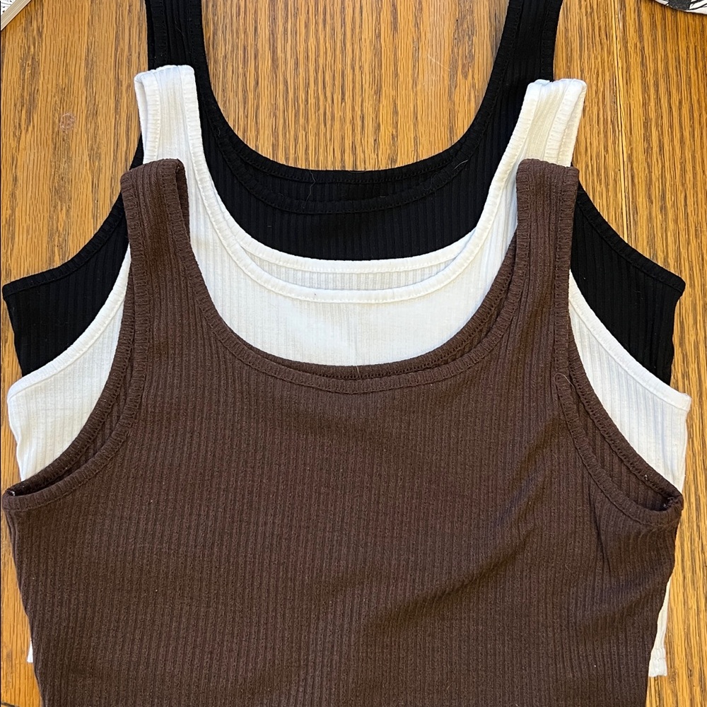 Ribbed Tank Crop Tops